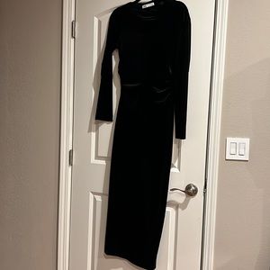 Zara long black velvet dress. Size Medium.